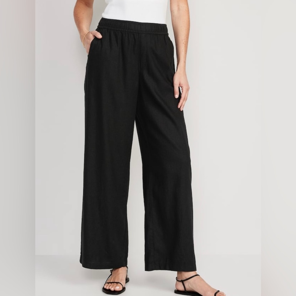 Old navy wide leg linen black pants